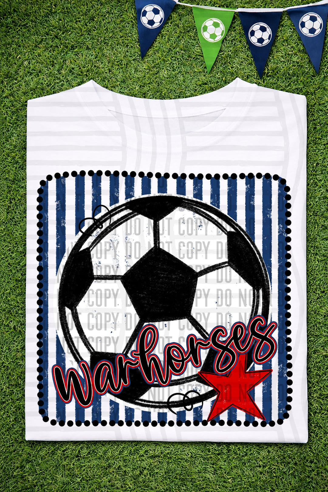 Soccer RWB Framed DTF Print