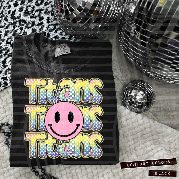 Pink Smiley Triple Stack DTF Print