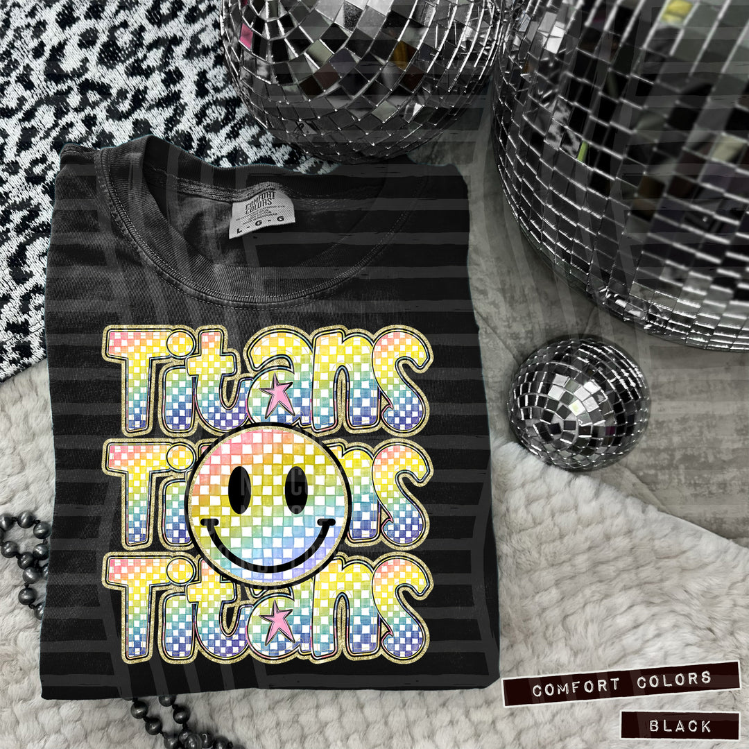 Rainbow Smiley Triple Stack DTF Print