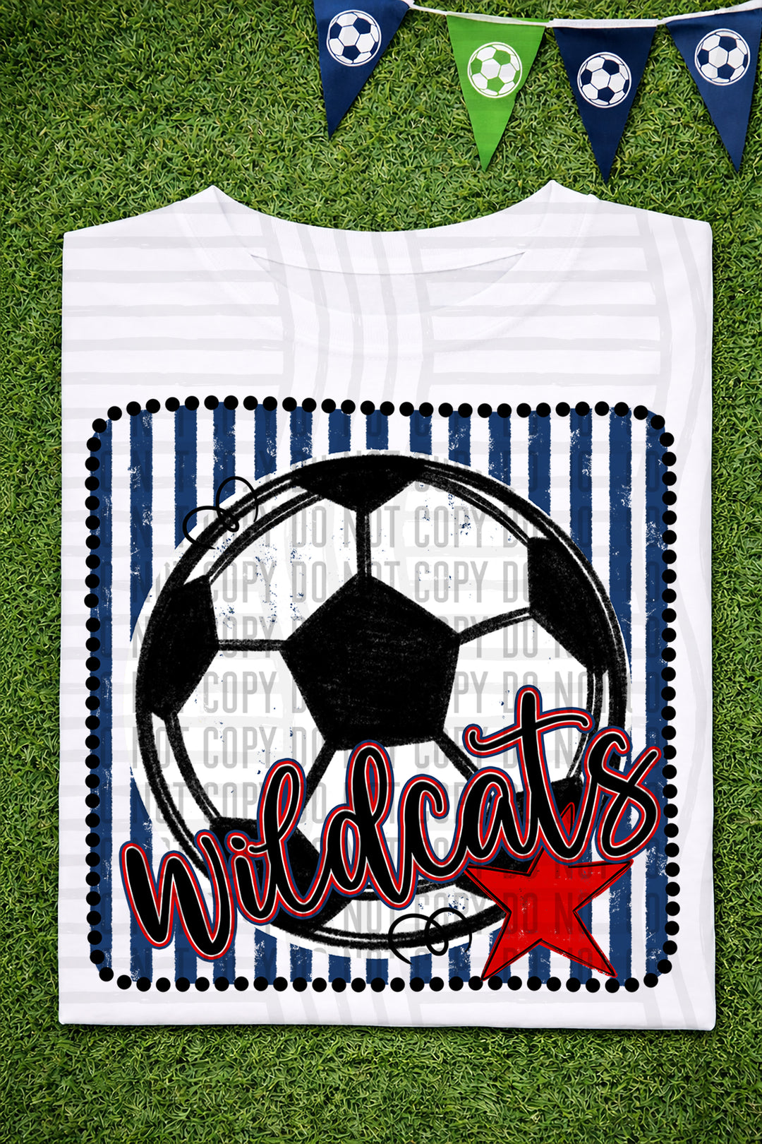 Soccer RWB Framed DTF Print