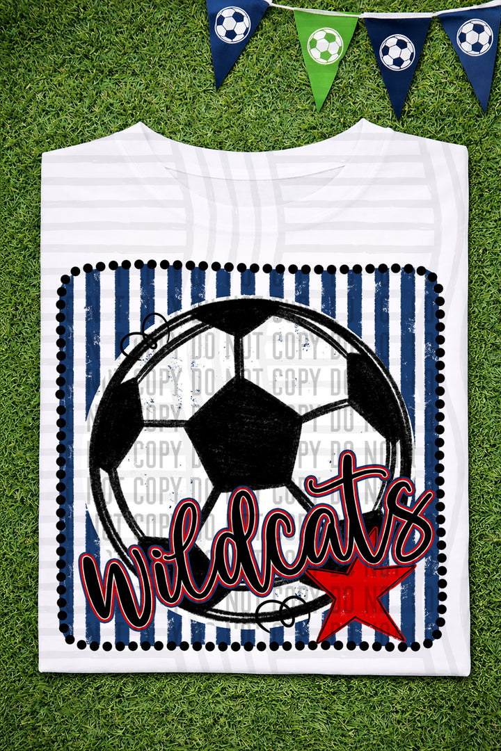 Soccer RWB Framed DTF Print