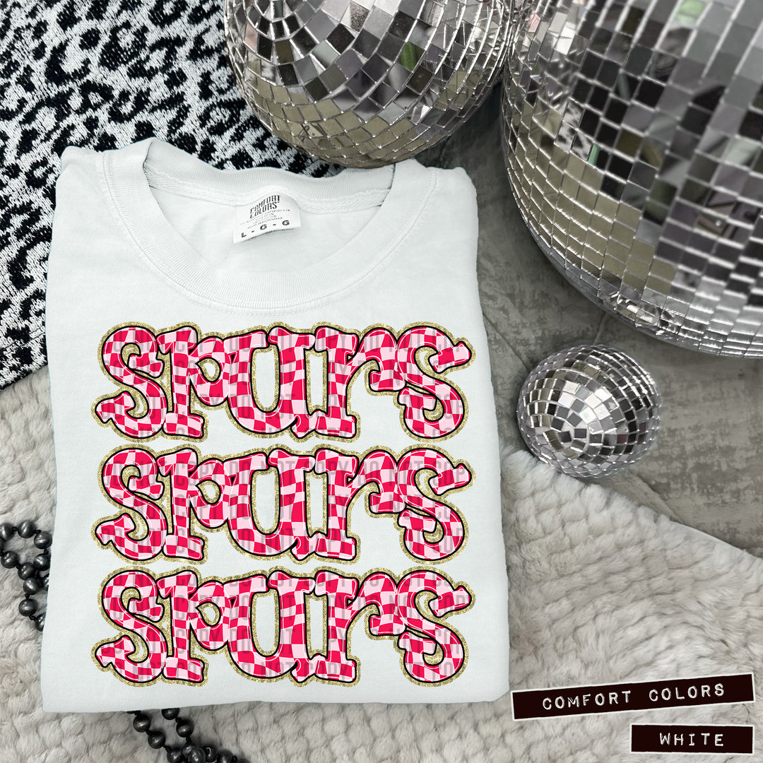 Pink Checks DTF Print