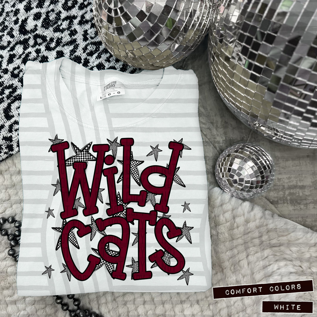 Maroon Staggered DTF Print
