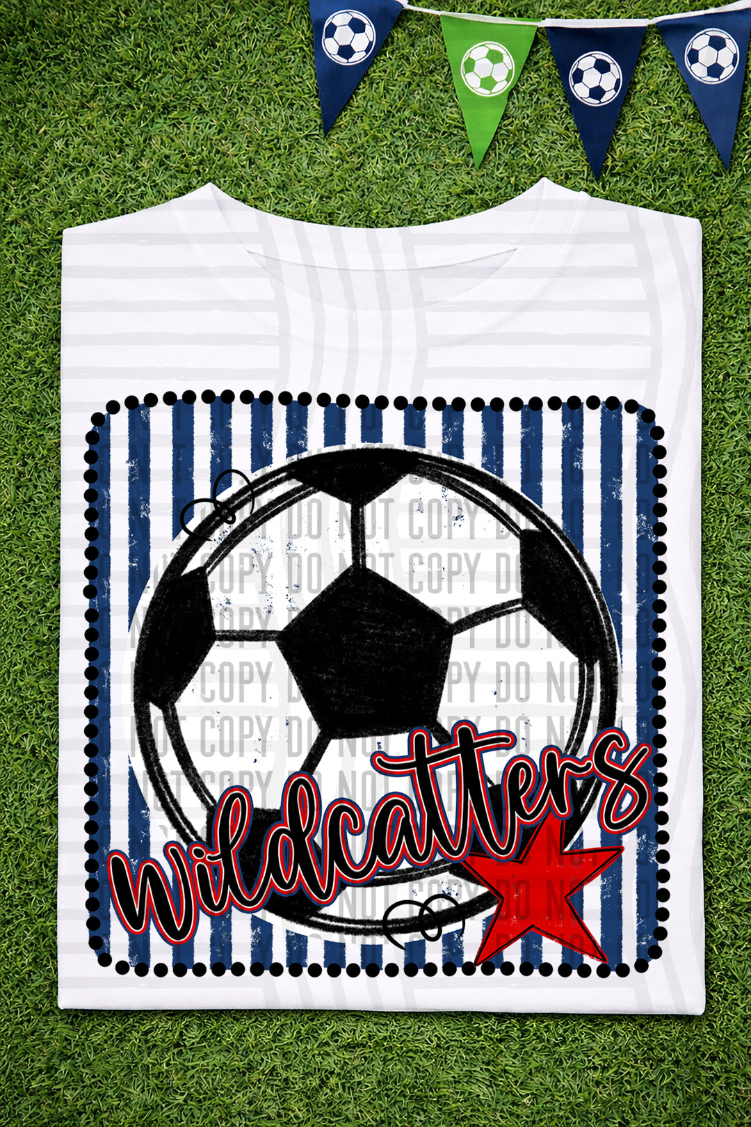 Soccer RWB Framed DTF Print