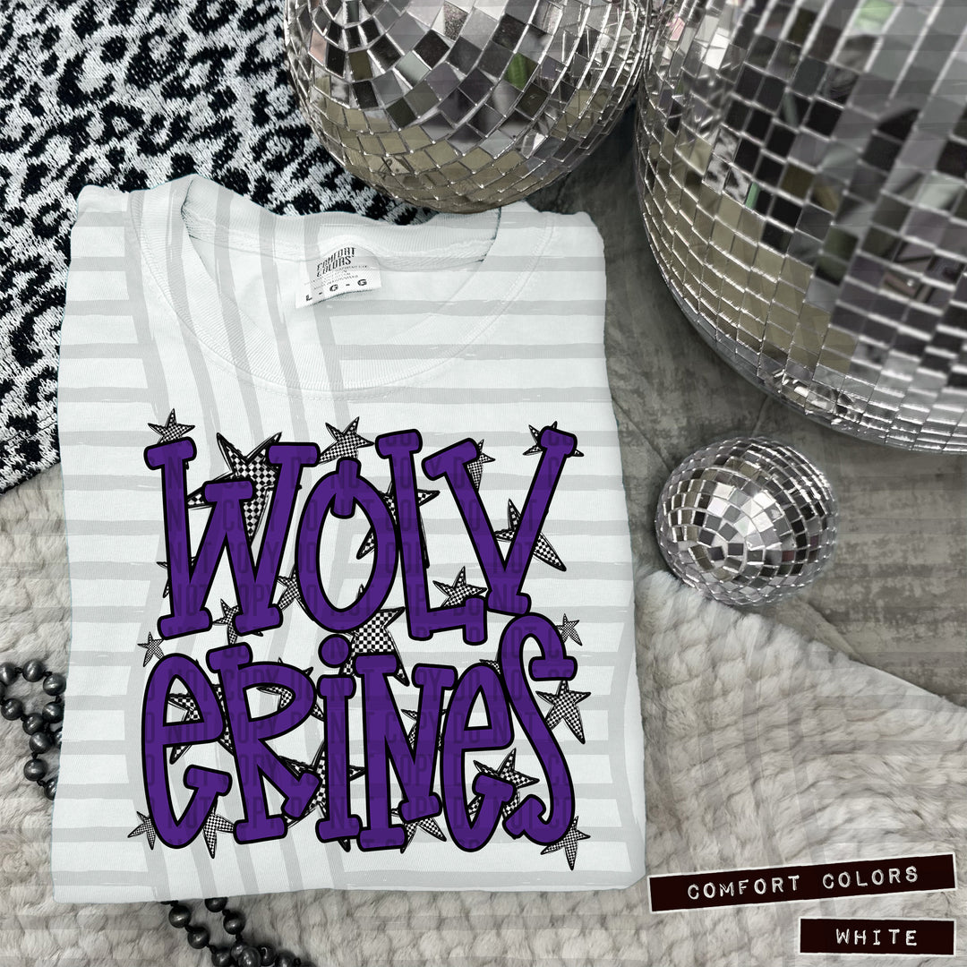 Purple Staggered DTF Print