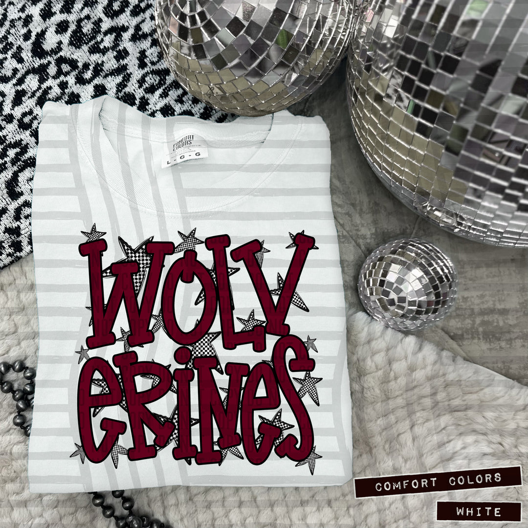 Maroon Staggered DTF Print