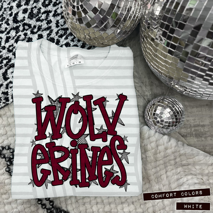 Maroon Staggered DTF Print