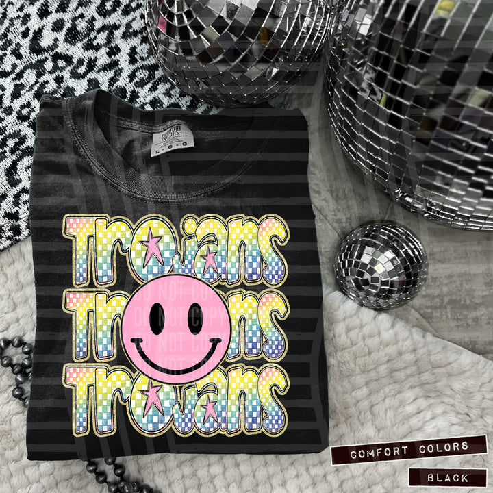 Pink Smiley Triple Stack DTF Print