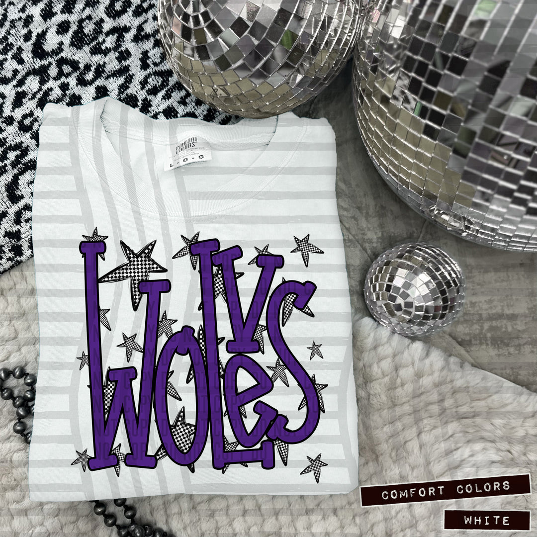 Purple Staggered DTF Print
