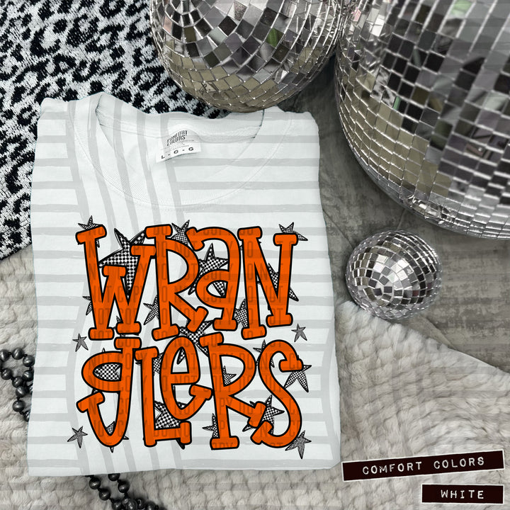 Orange Staggered DTF Print