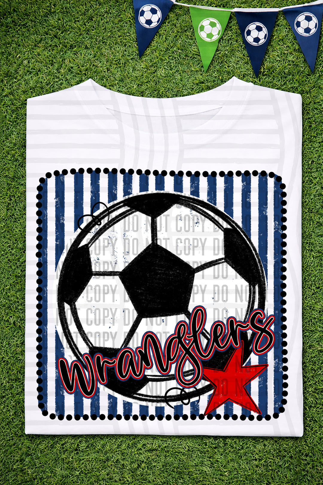 Soccer RWB Framed DTF Print