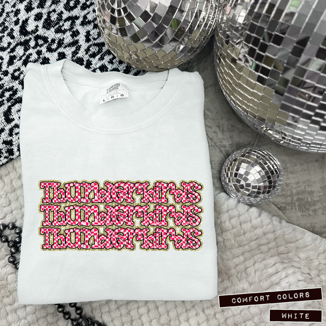 Pink Checks DTF Print