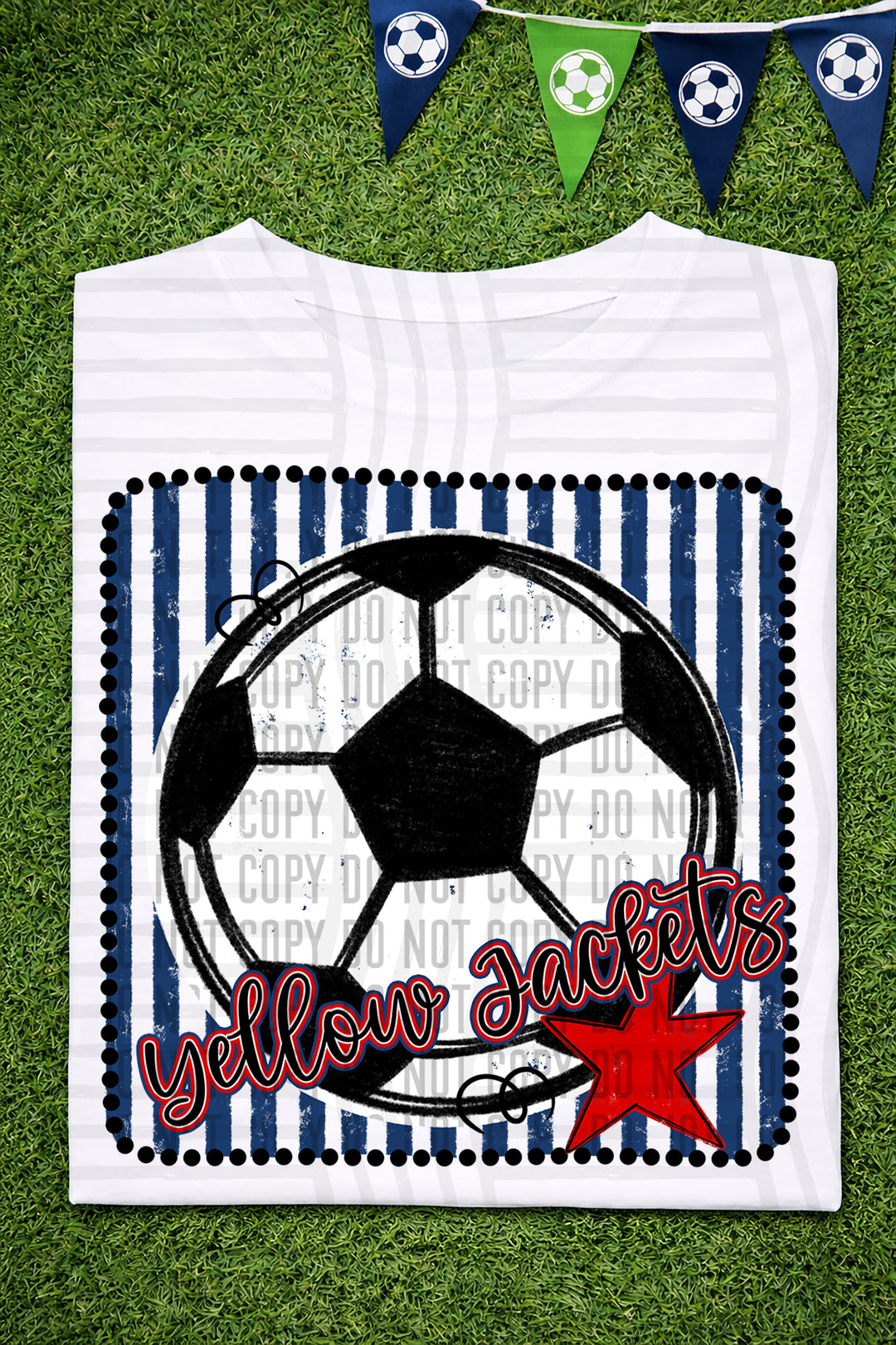 Soccer RWB Framed DTF Print