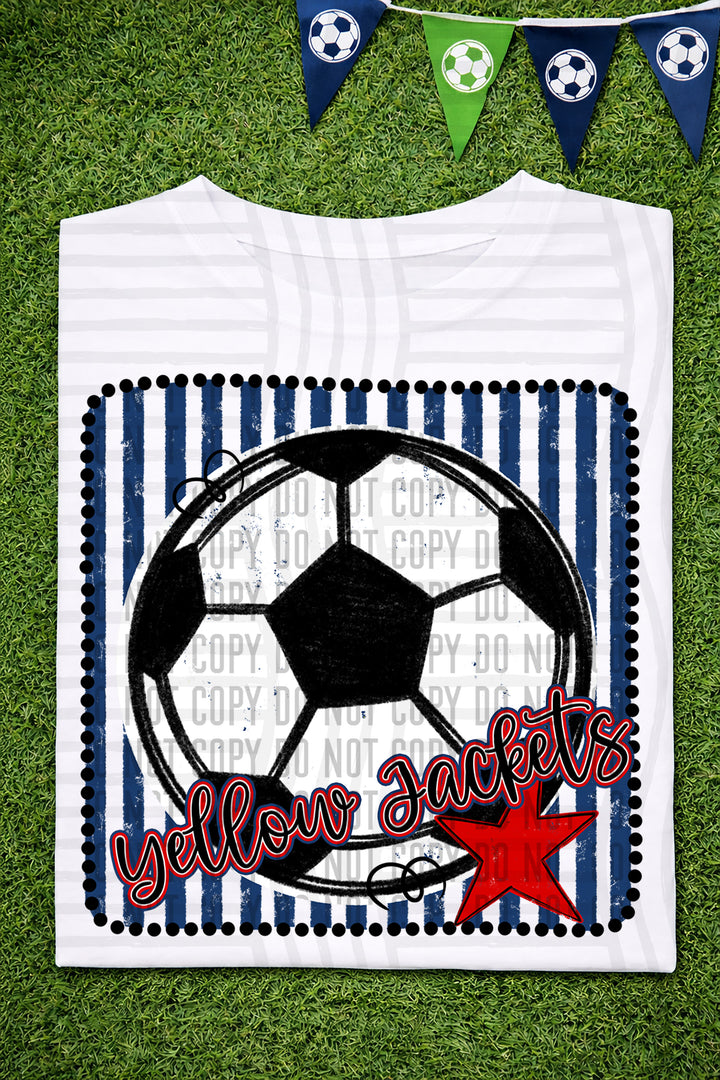Soccer RWB Framed DTF Print