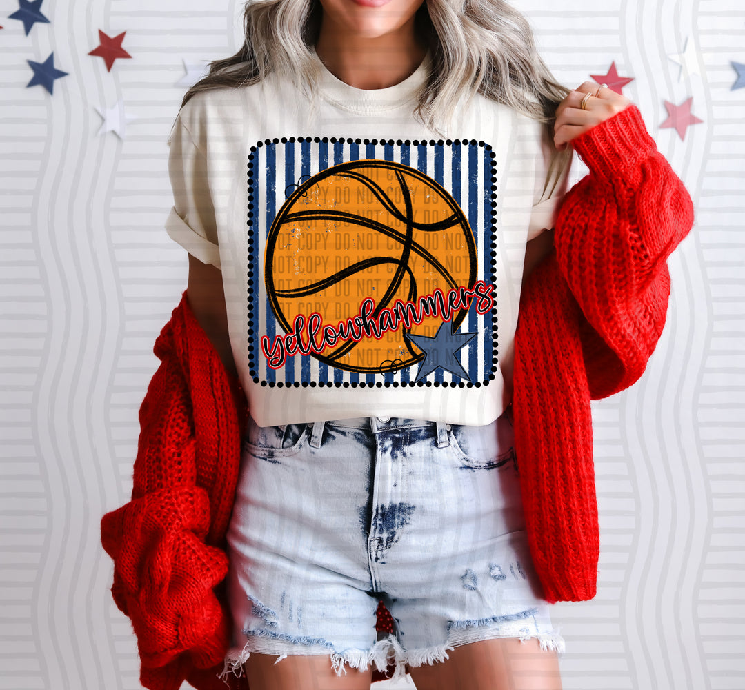Basketball RWB Framed DTF Print