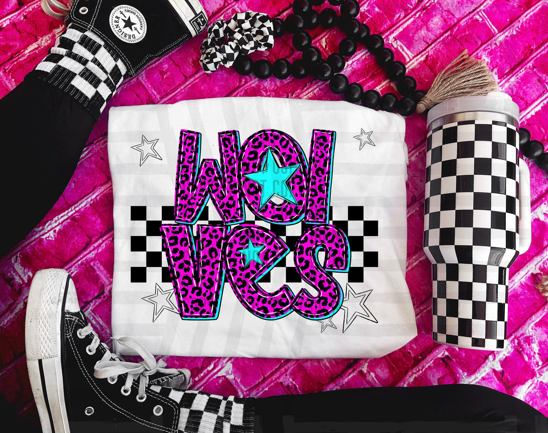 Pink Neon Leopard DTF Print