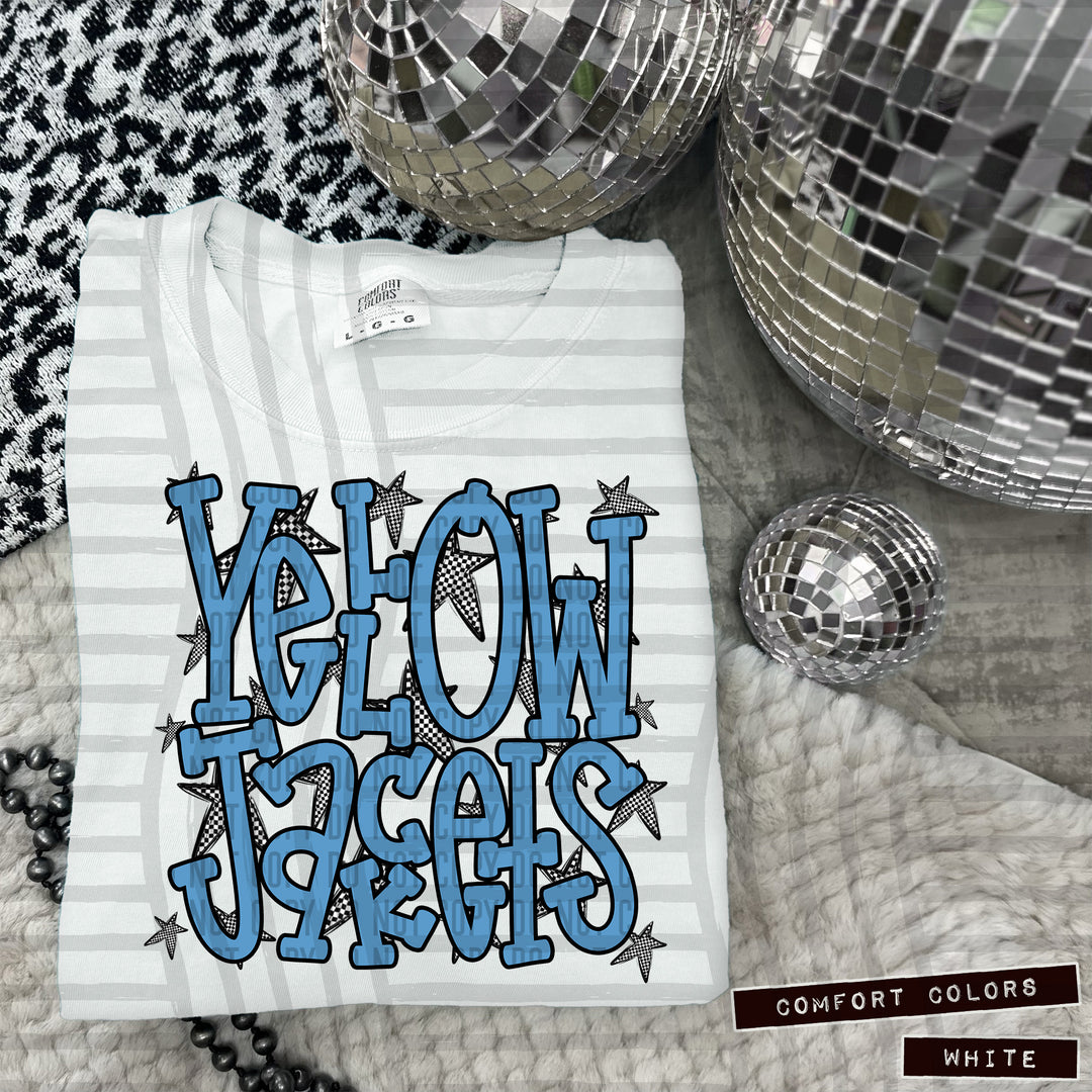 Colombia Blue Staggered DTF Print