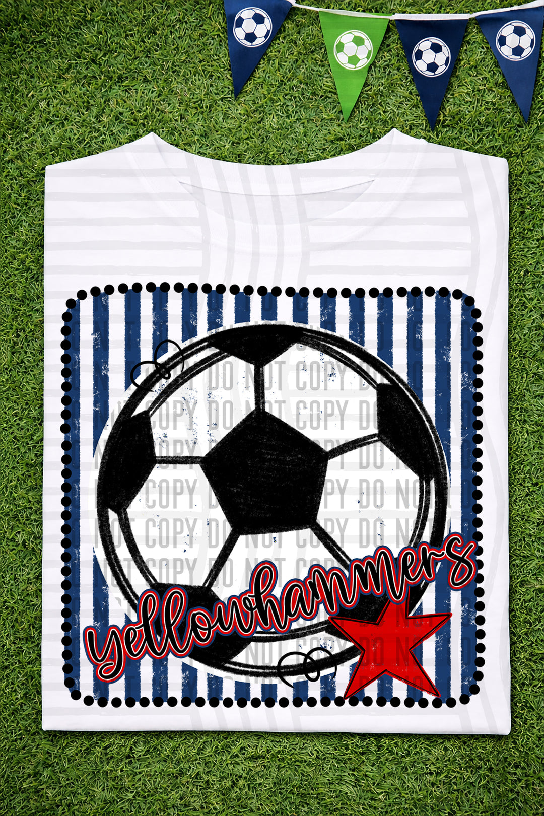 Soccer RWB Framed DTF Print