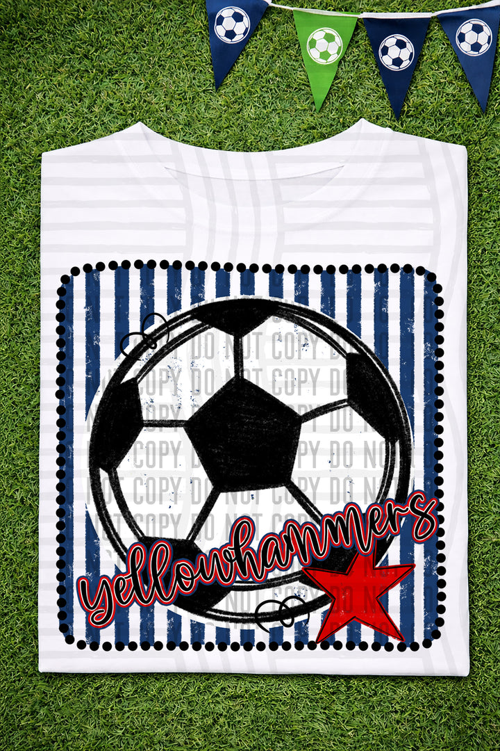 Soccer RWB Framed DTF Print