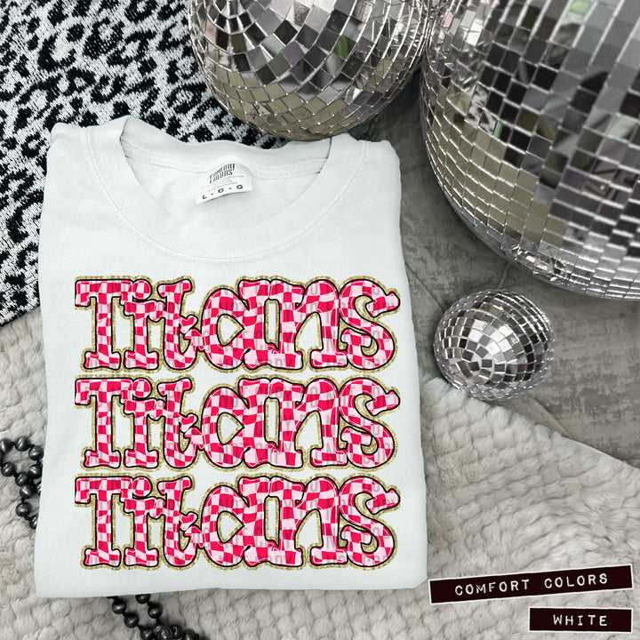 Pink Checks DTF Print