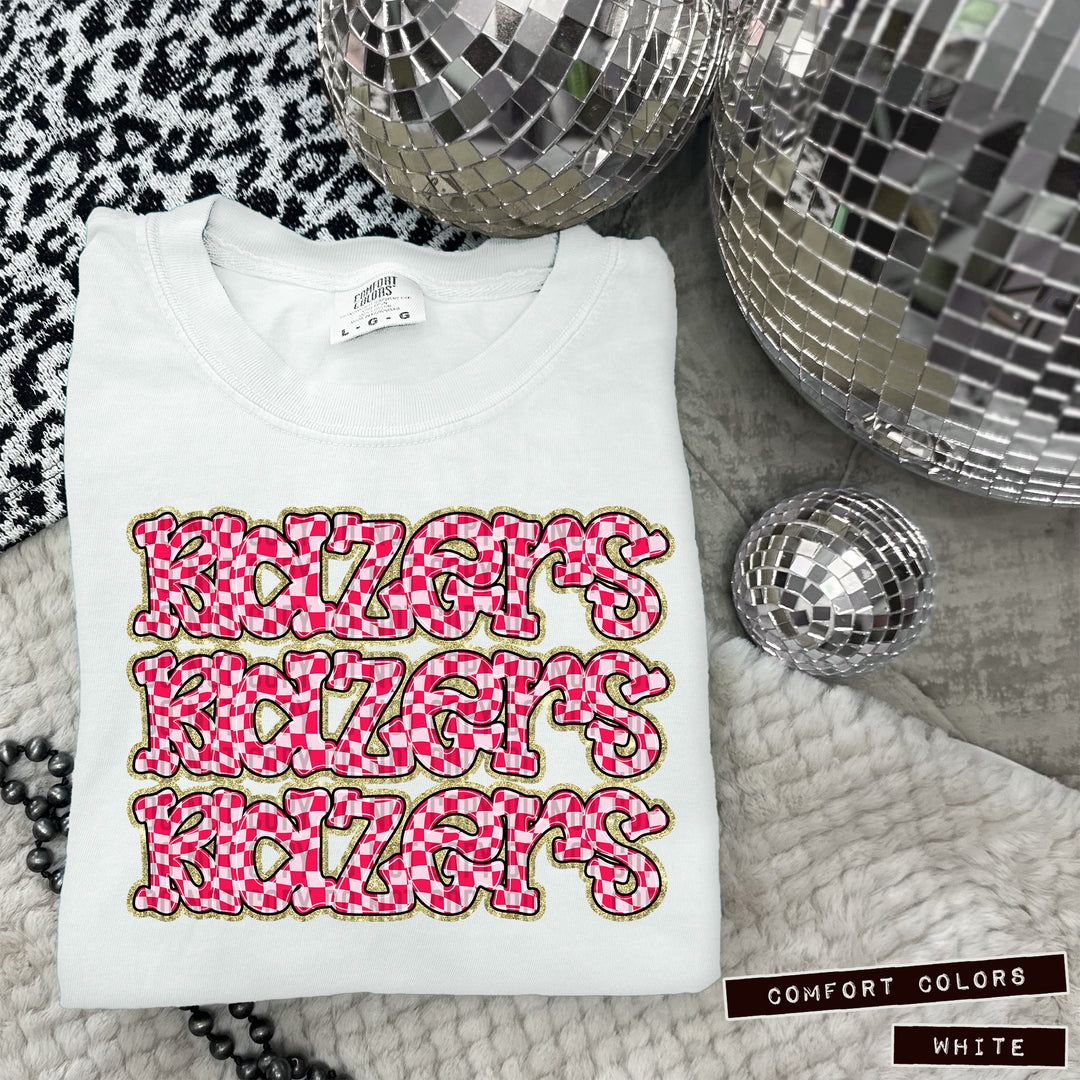 Pink Checks DTF Print