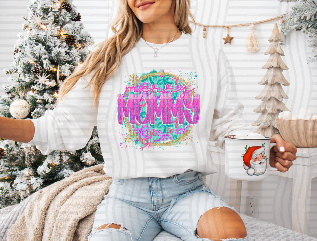 Snowflake Bow Names DTF Print
