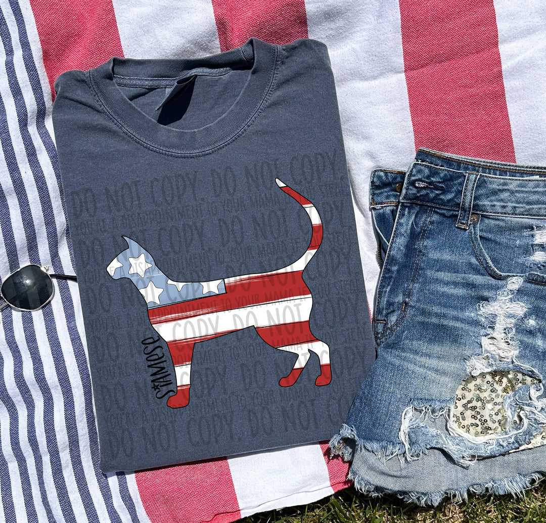 Patriotic Dog Designs Black Text DTF Print
