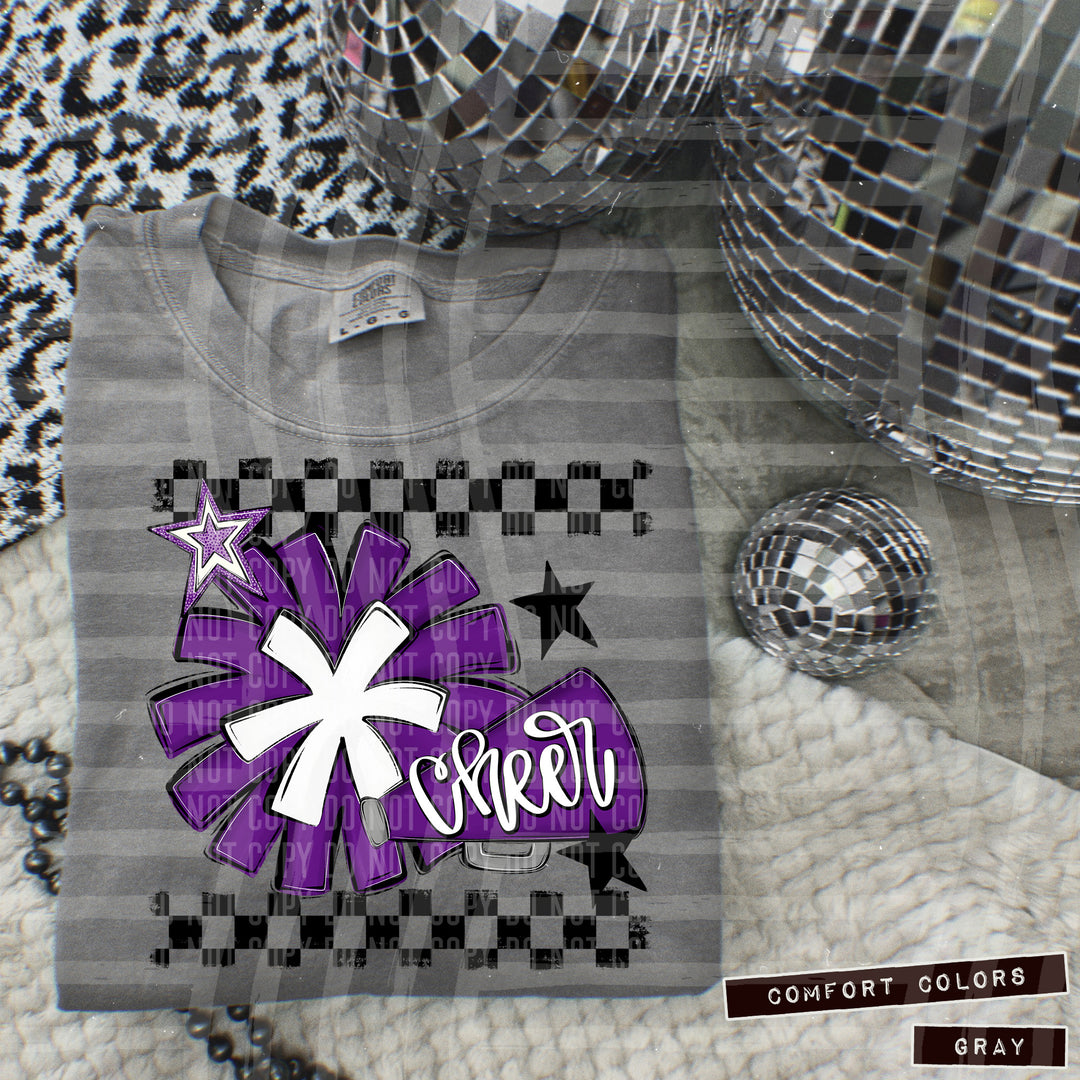 Cheer Pom-Megaphone DTF Print