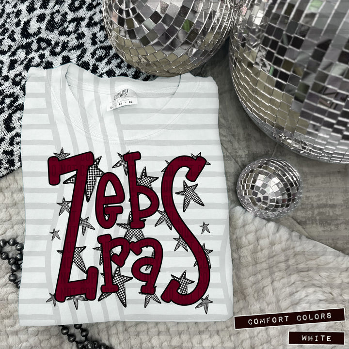 Maroon Staggered DTF Print