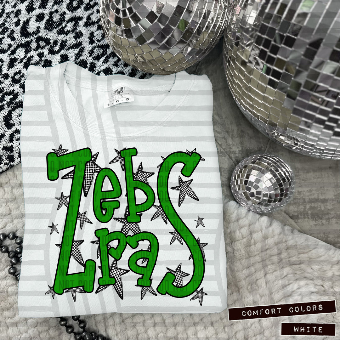 Green Staggered DTF Print