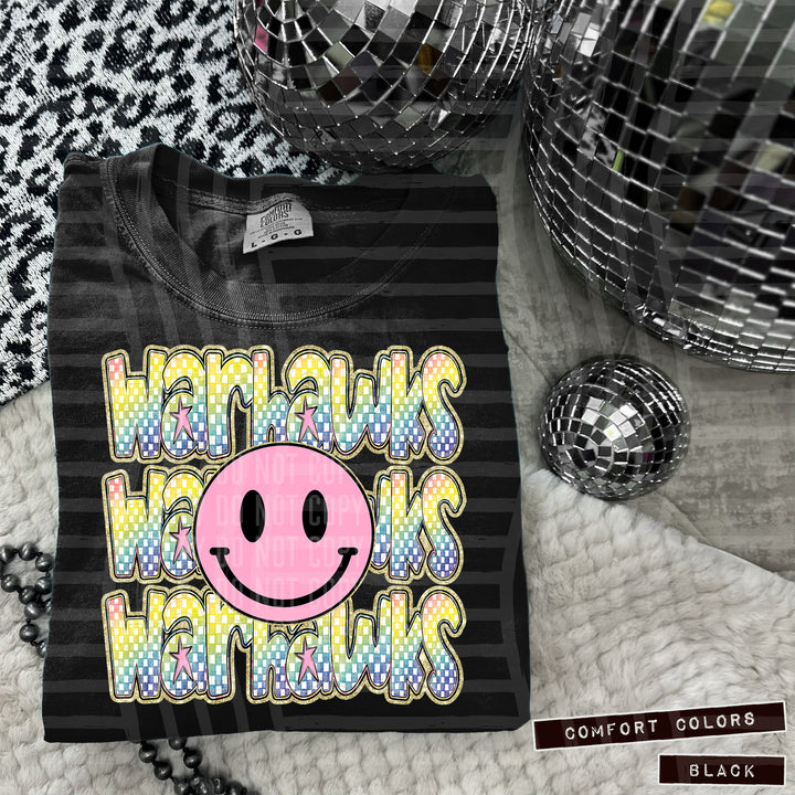 Pink Smiley Triple Stack DTF Print