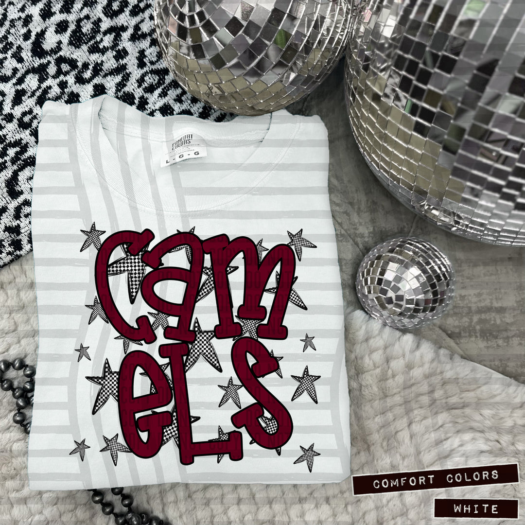 Maroon Staggered DTF Print