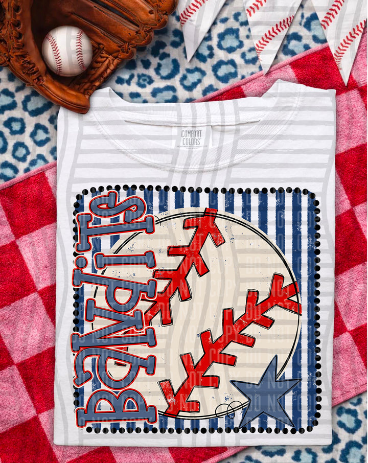 Baseball RWB Framed DTF Print
