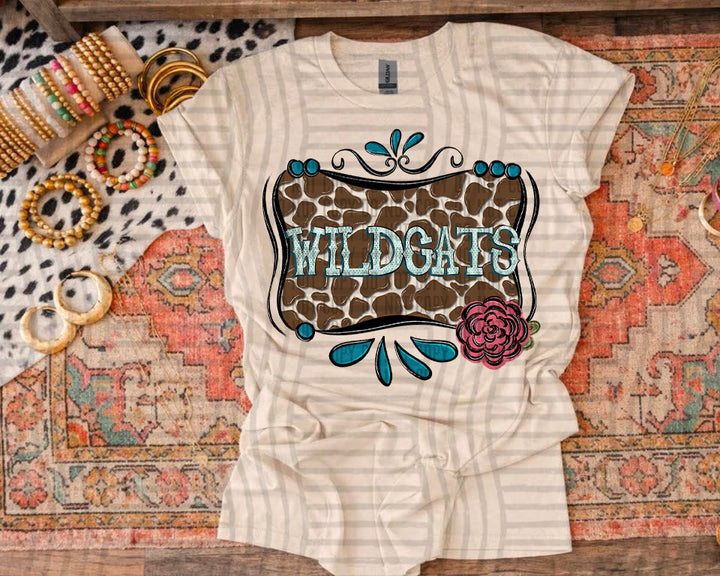 Cowhide & Turquoise Mascots DTF Print