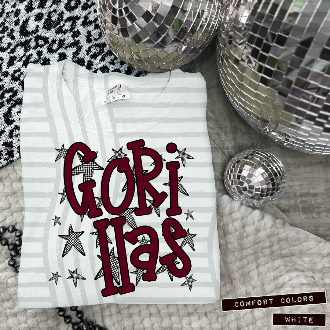 Maroon Staggered DTF Print
