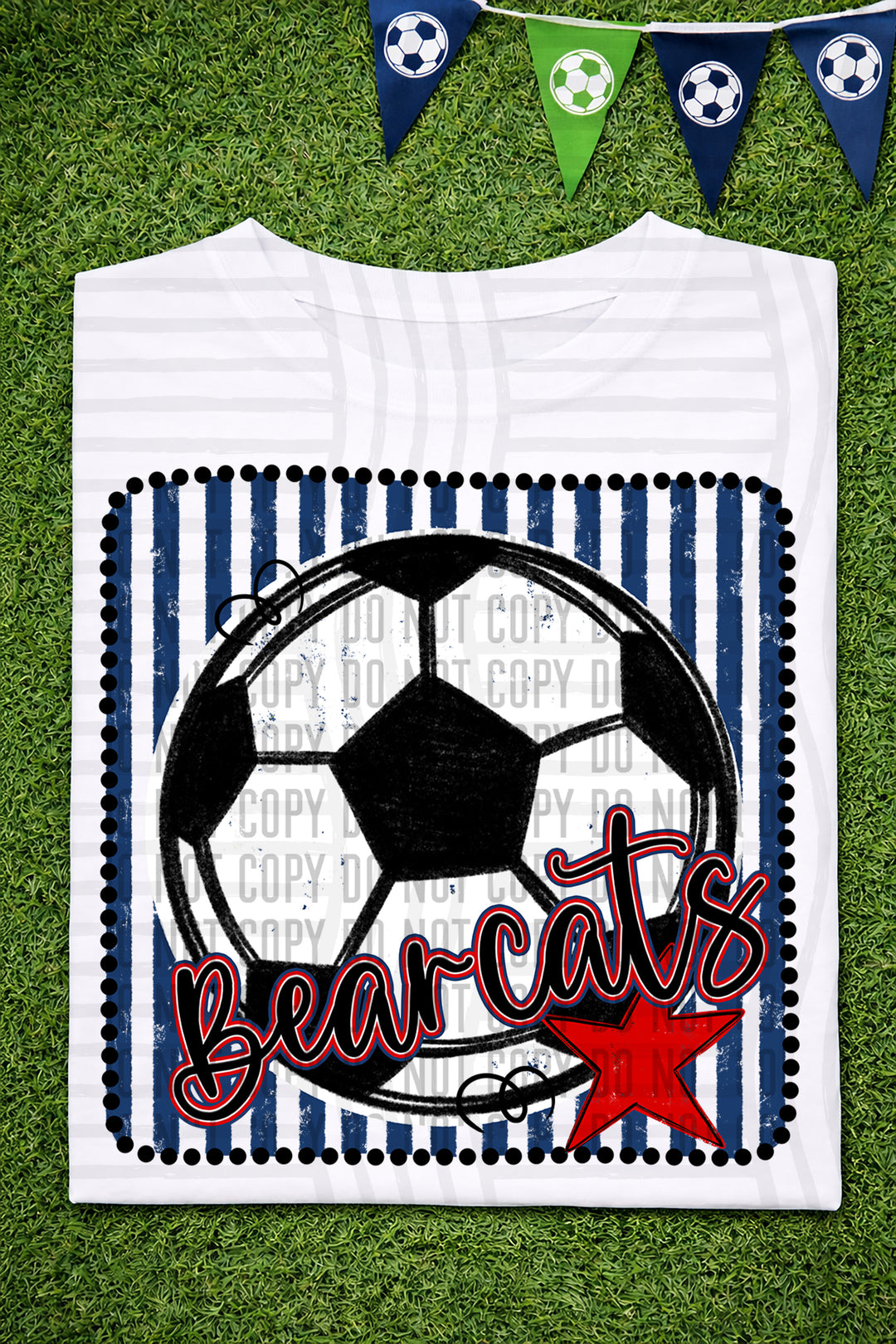 Soccer RWB Framed DTF Print