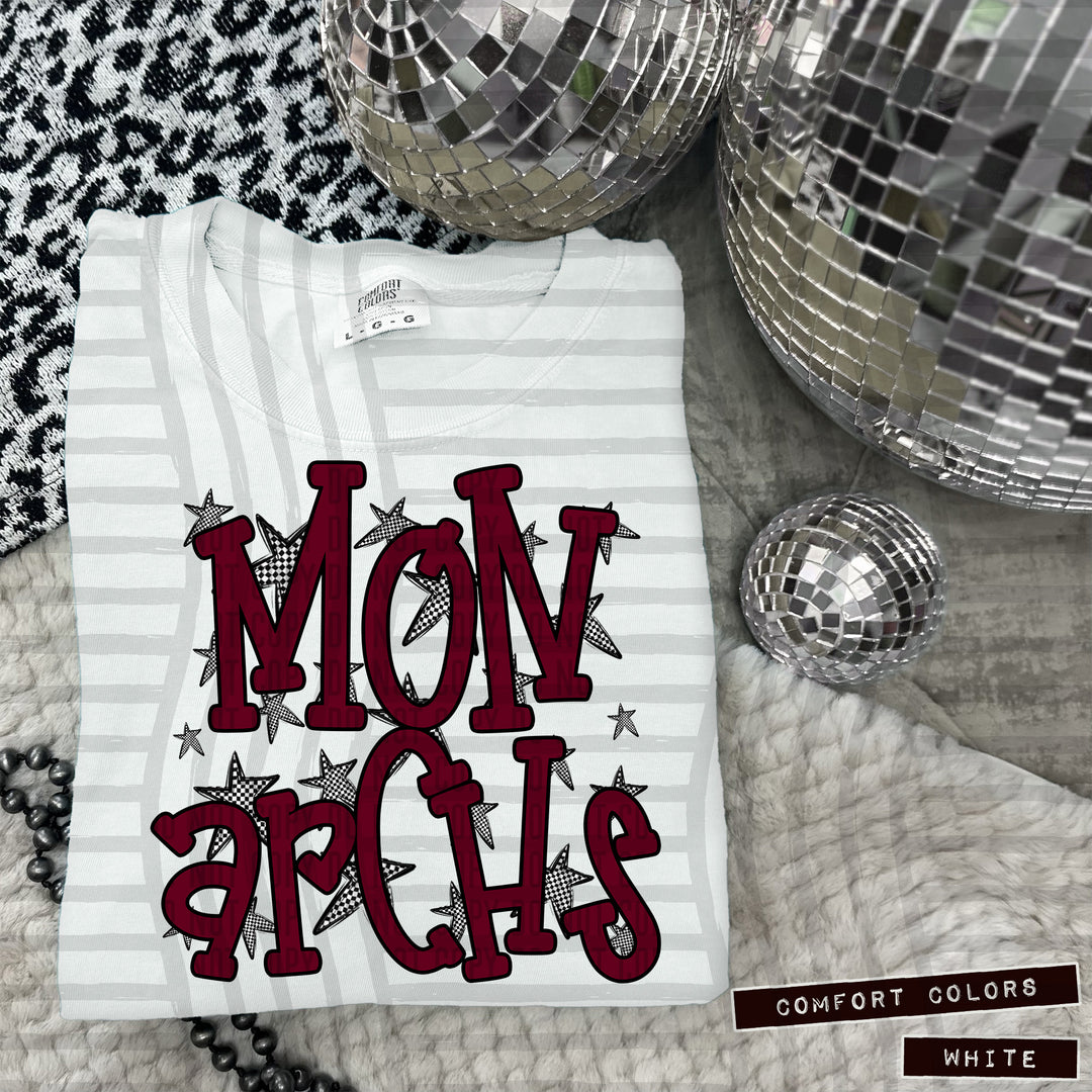 Maroon Staggered DTF Print