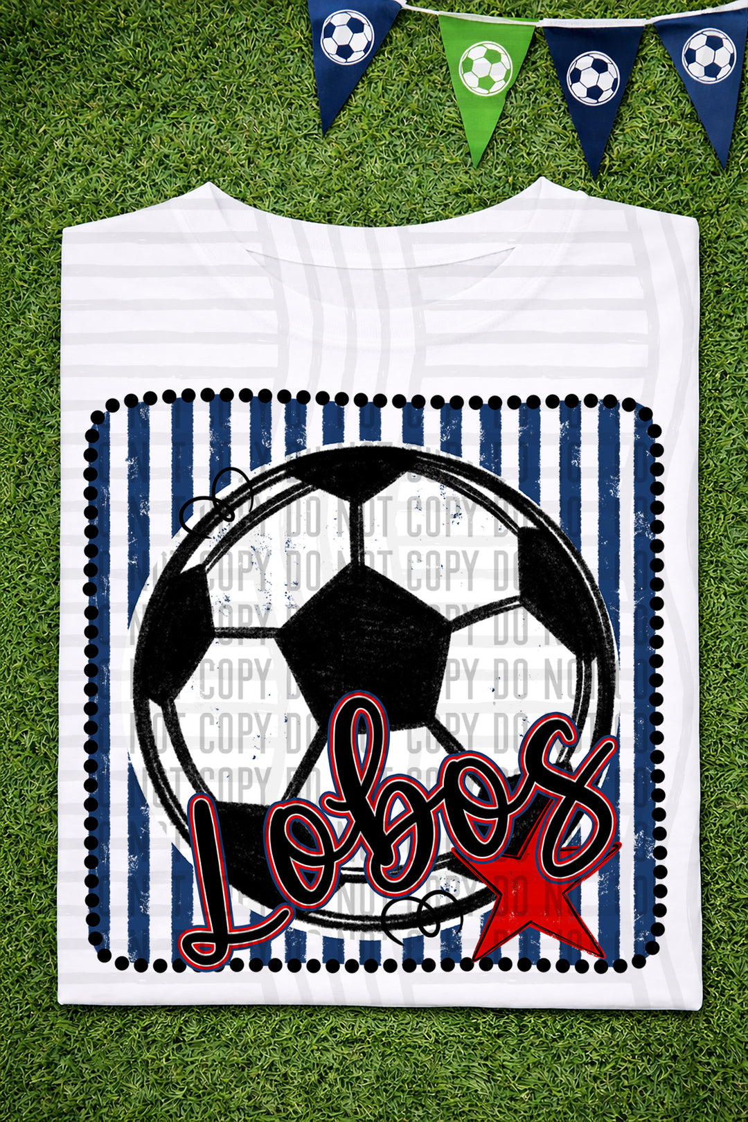 Soccer RWB Framed DTF Print