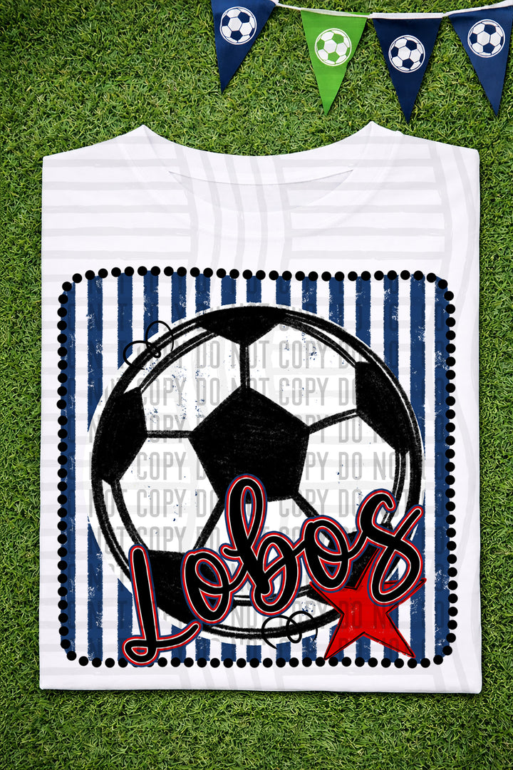 Soccer RWB Framed DTF Print