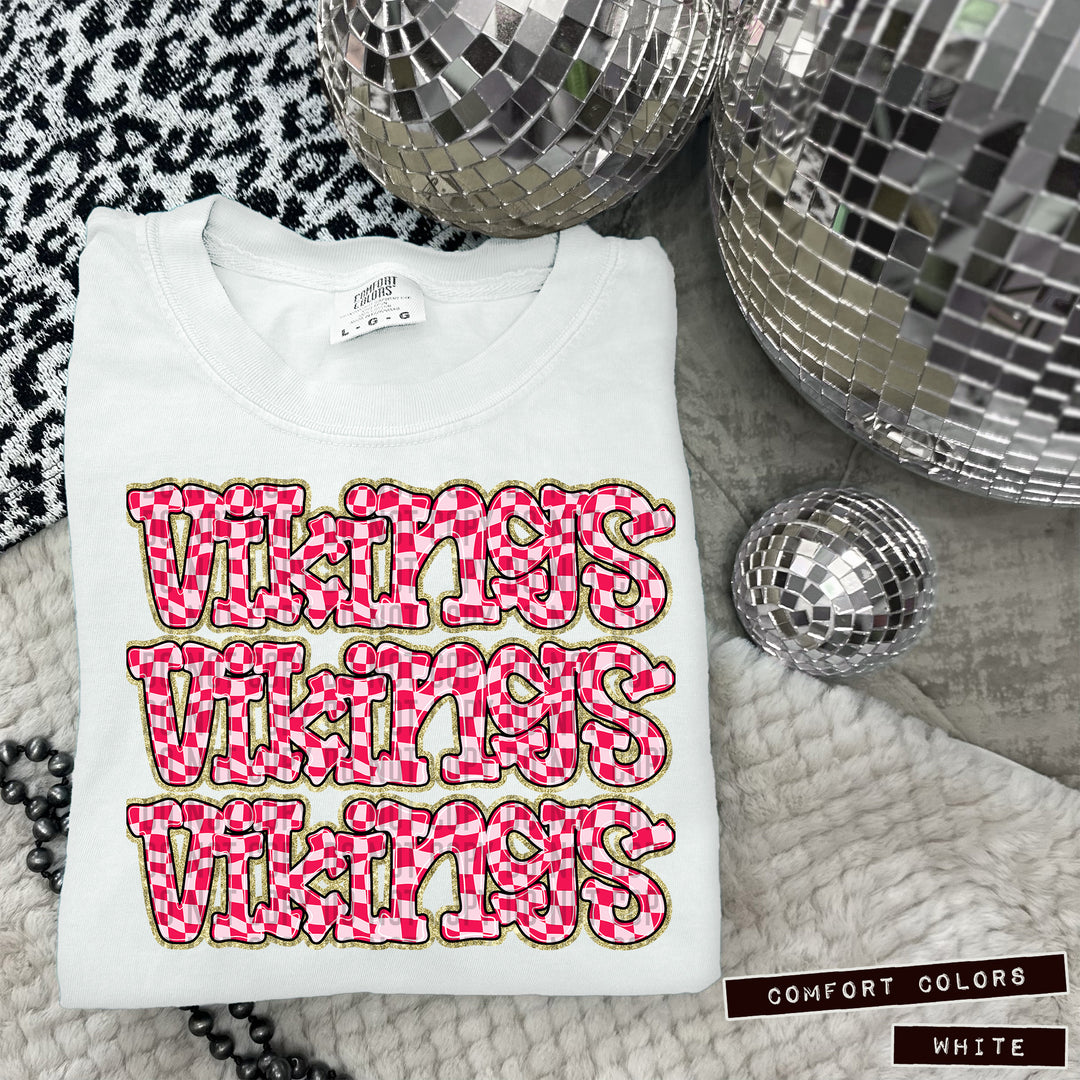 Pink Checks DTF Print