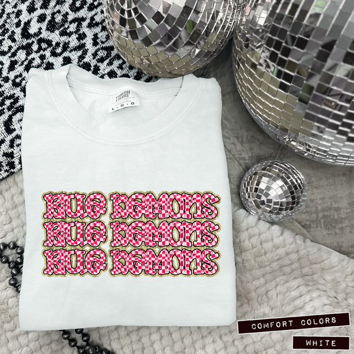 Pink Checks DTF Print