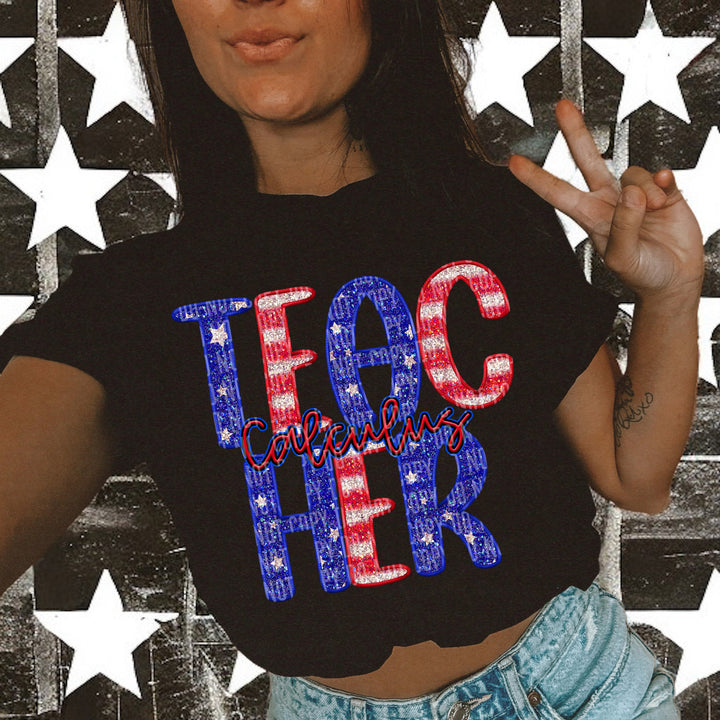 Stars And Stripes Teacher DTF Print