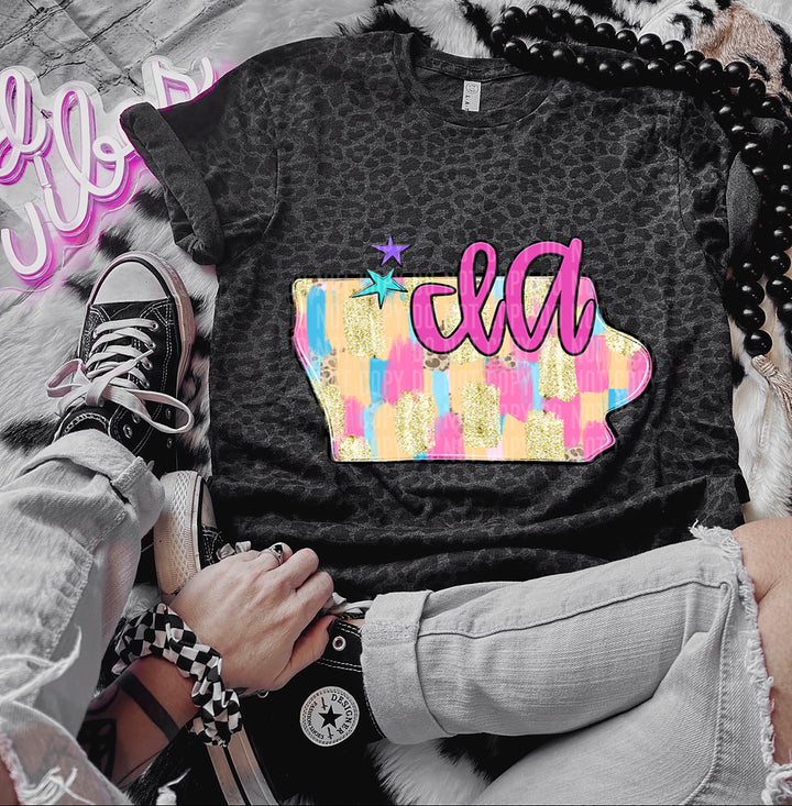 Preppy Bright Brushstroke States DTF Print