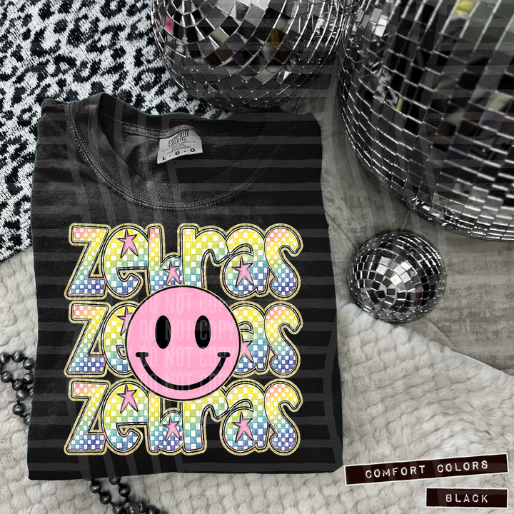 Pink Smiley Triple Stack DTF Print