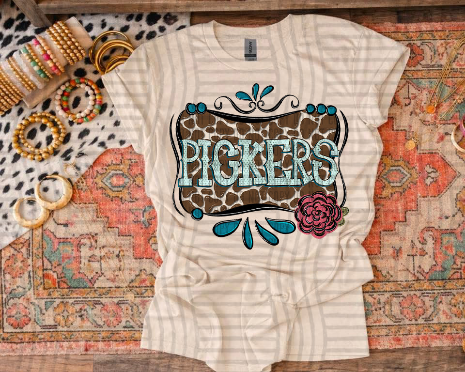Cowhide & Turquoise Mascots DTF Print