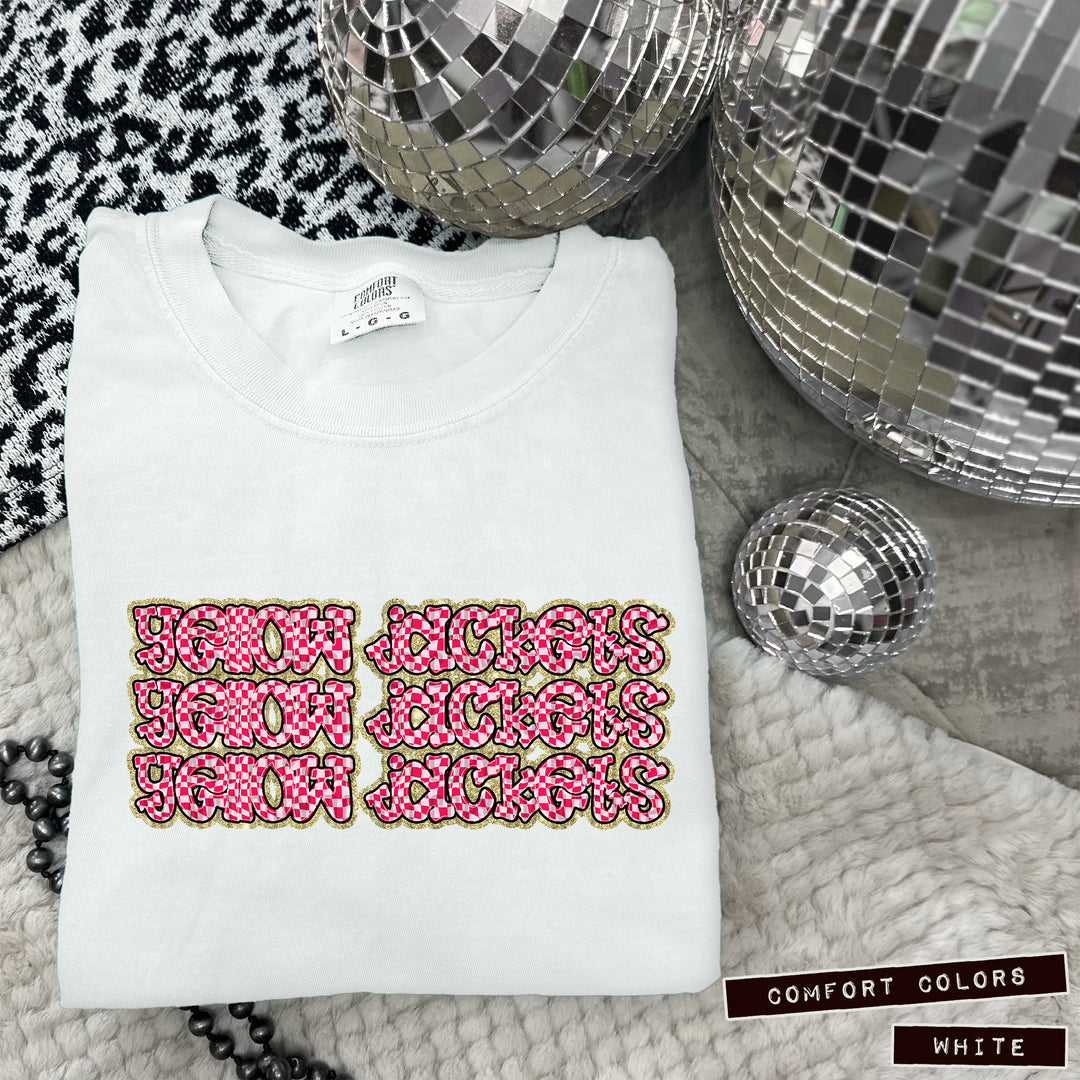Pink Checks DTF Print