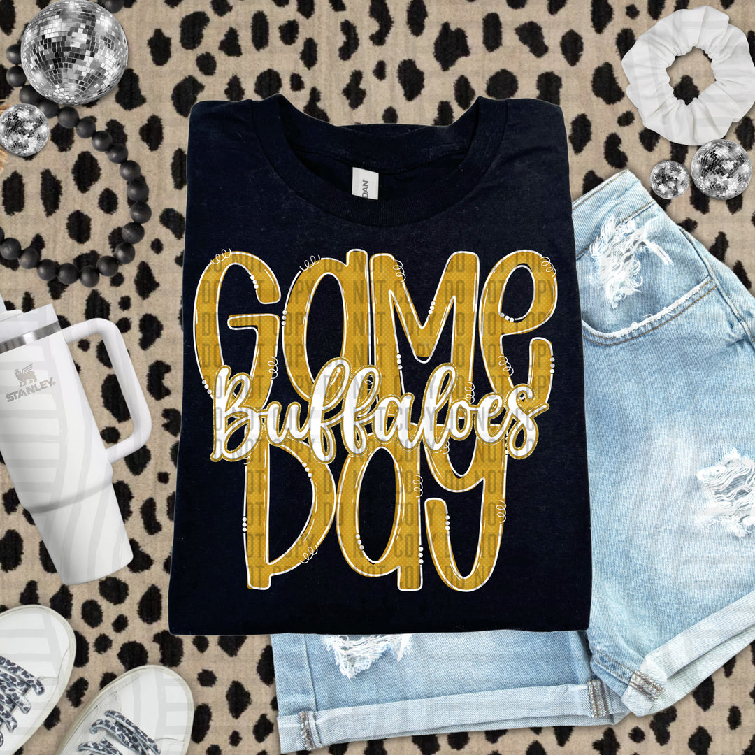 Doodle Gameday Gold DTF Print
