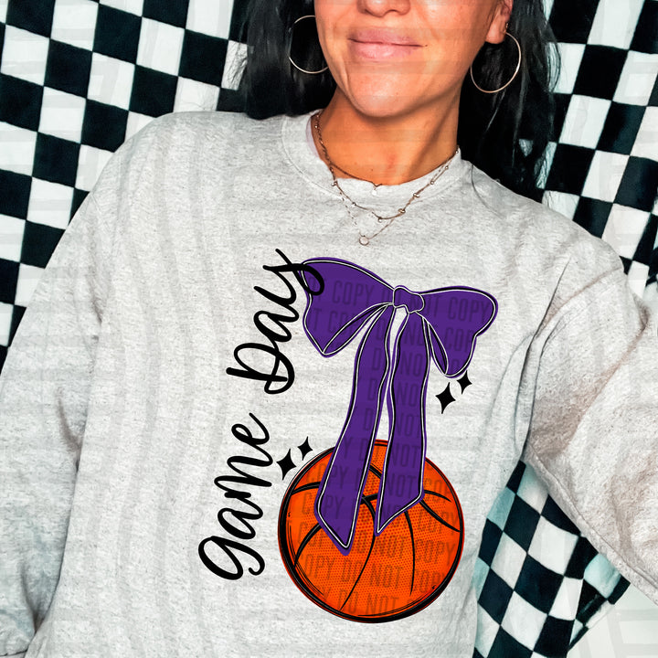 Basketball & Bow DTF Print