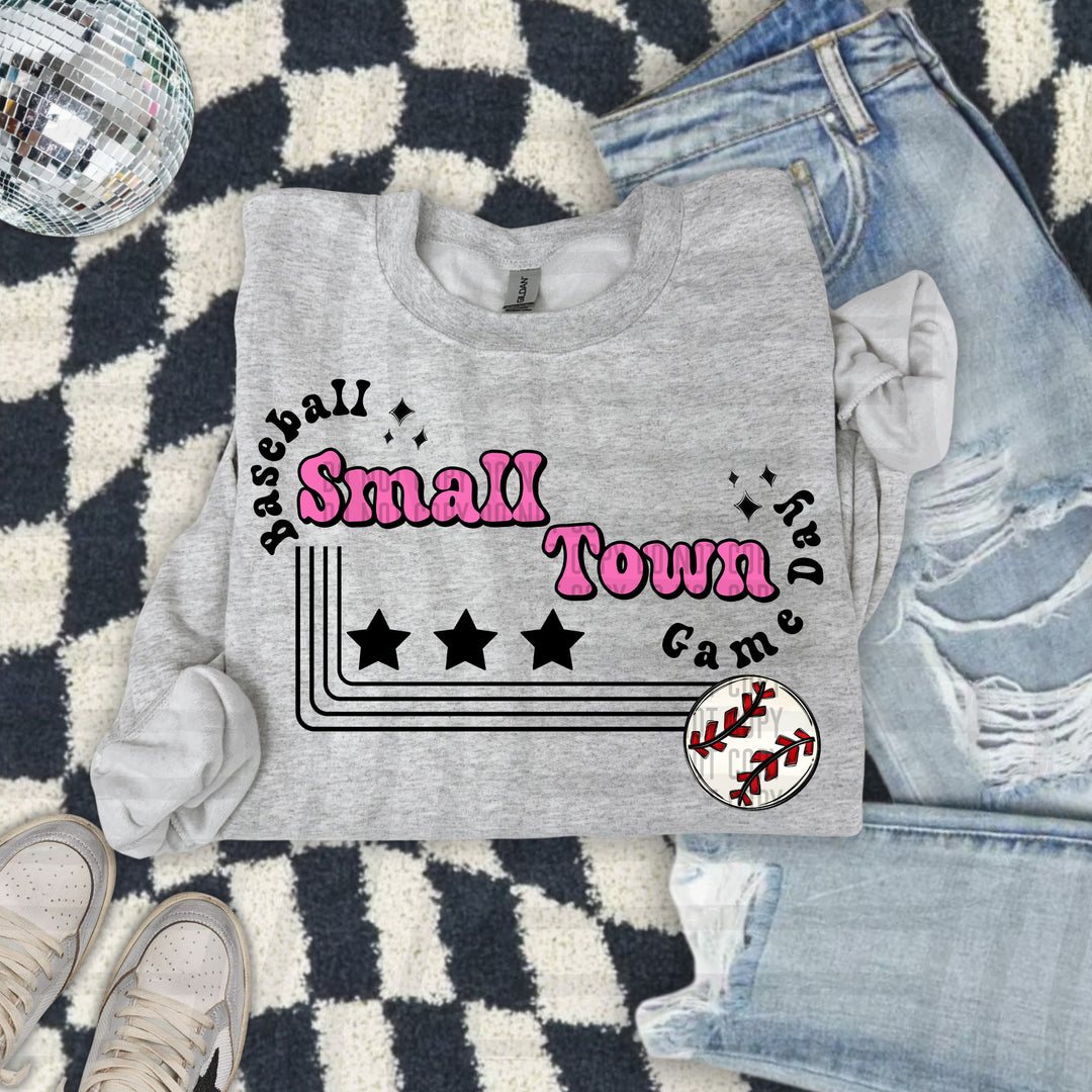 Small Town Baseball DTF Print