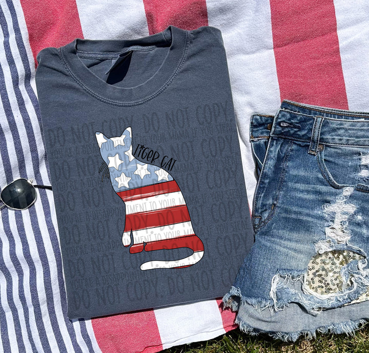 Patriotic Dog Designs Black Text DTF Print